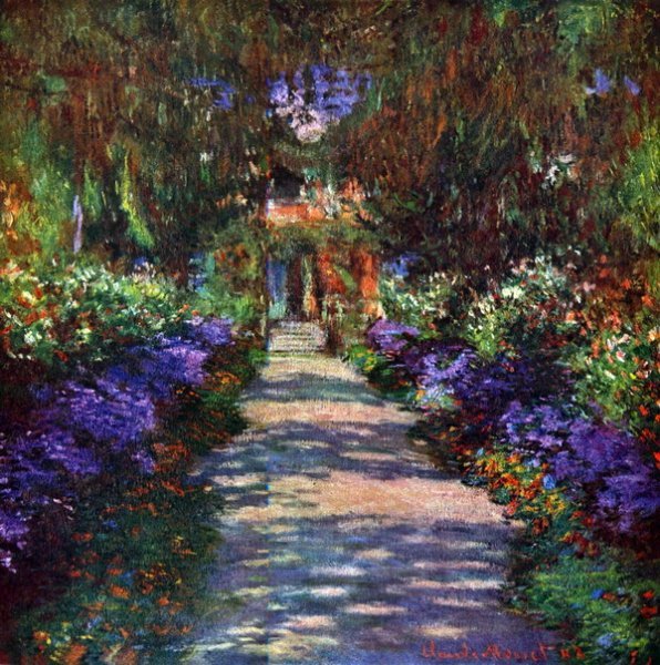 Репродукция картины Тропинка в саду (Garden Path) - Моне Клод