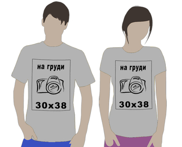 Печать на серой футболке спереди