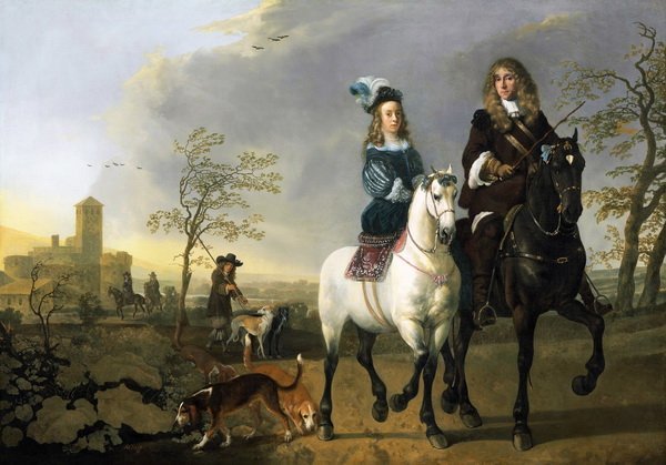Репродукция картины Дама и кавалер верхом - Кейп Альберт