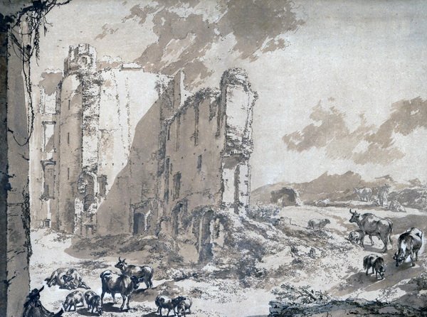 Репродукция картины Итальянский пейзаж с руинами замка Бредероде - Берхем Николас