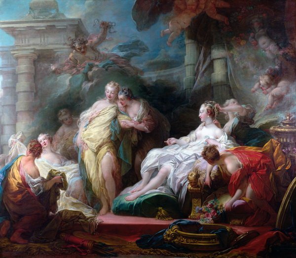 Репродукция картины Психея показывает своим сёстрам подарок Купидона - Фрагонар Жан Оноре