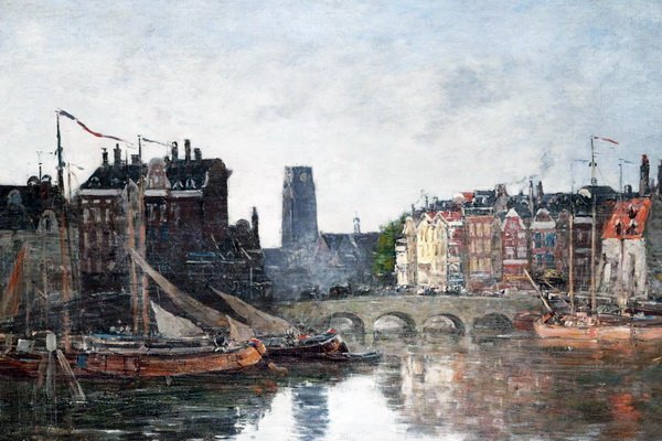 Репродукция картины Мост в Роттердаме - Буден Эжен