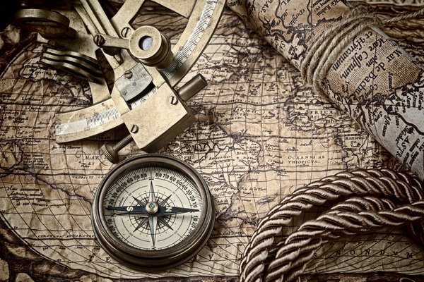 Постер Карта и компас (Map and compass)