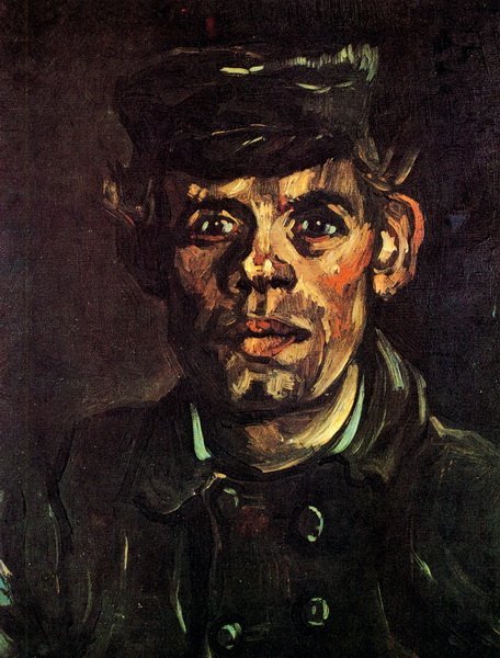 Репродукция картины Молодой мужчина в кепке (Head of a Young Peasant in a Peaked Cap) - Ван Гог Винсент