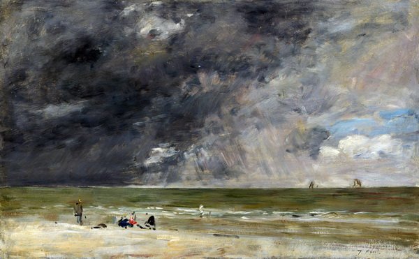 Репродукция картины Пляж в Трувиль 2 (The beach at Trouville) - Буден Эжен