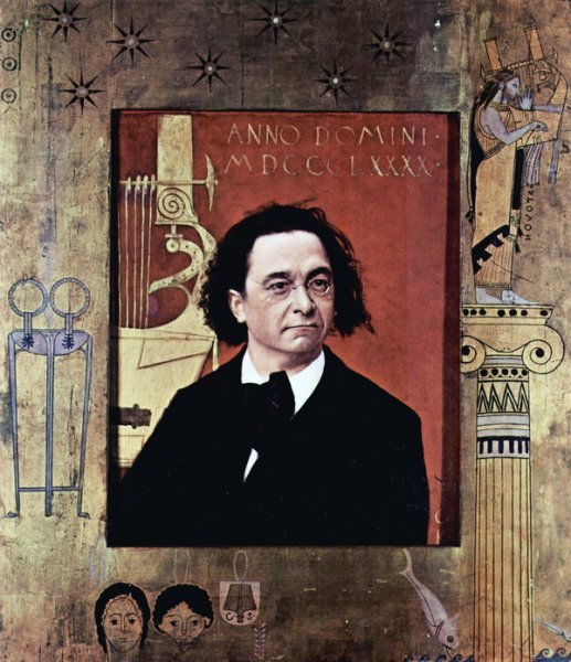 Репродукция картины Пианист Иосиф Пембауэр (des Pianisten und Klavierpadagogen Joseph Pembauer) - Климт Густав