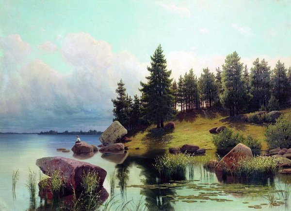 Репродукция картины У лесного озера (In Lake Forest) - Мещерский Арсений