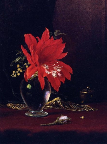 Репродукция картины Красный цветок в вазе (Red Flower in a Vase) - Хэд Мартин Джонсон