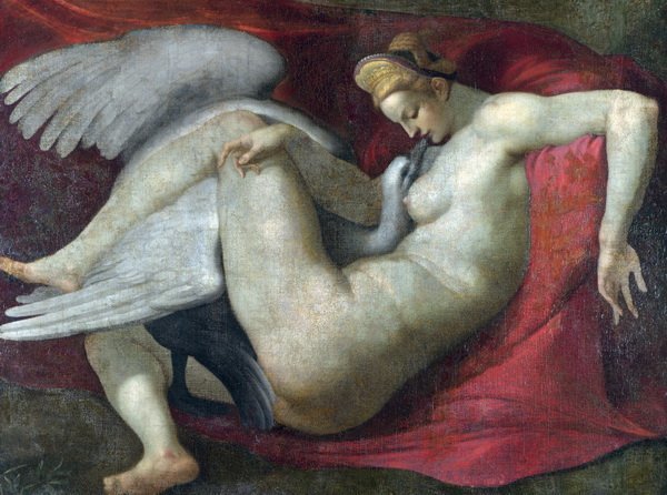Репродукция картины Леда и лебедь (Leda and the Swan) - Микеланджело
